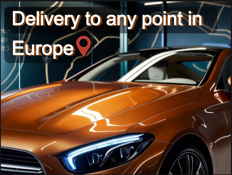 Premium car with a city backdrop